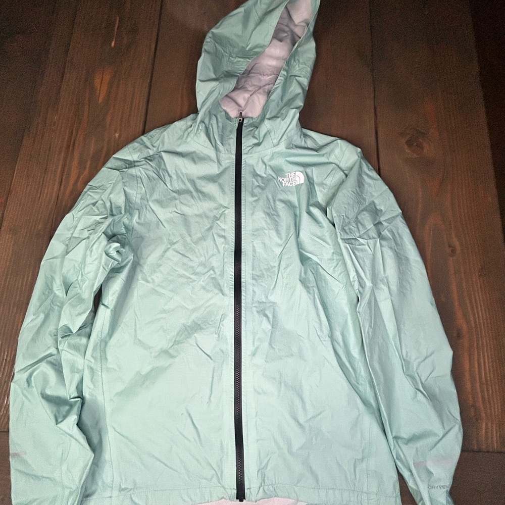 The North Face Mint Green Hooded Shell Jacket